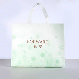 Custom nonwoven clothing packaging bag with floral design